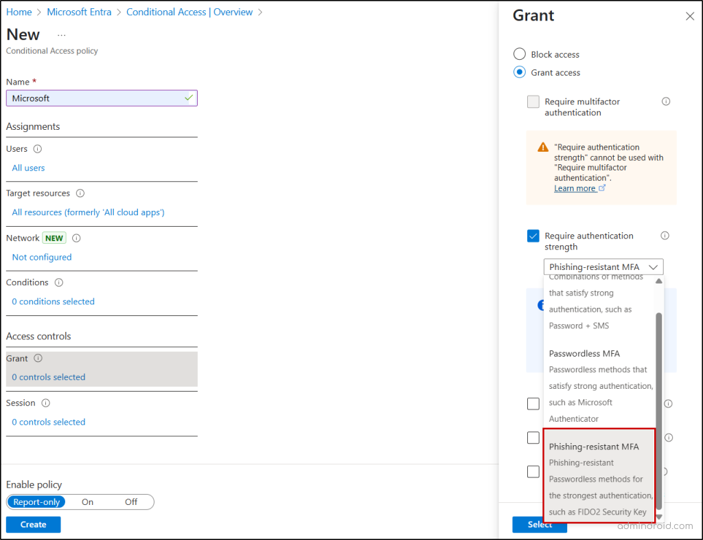Phishing-resistant-MFA-using-Conditional-Access-policy-to-defend-identity-attack-in-Microsoft-365