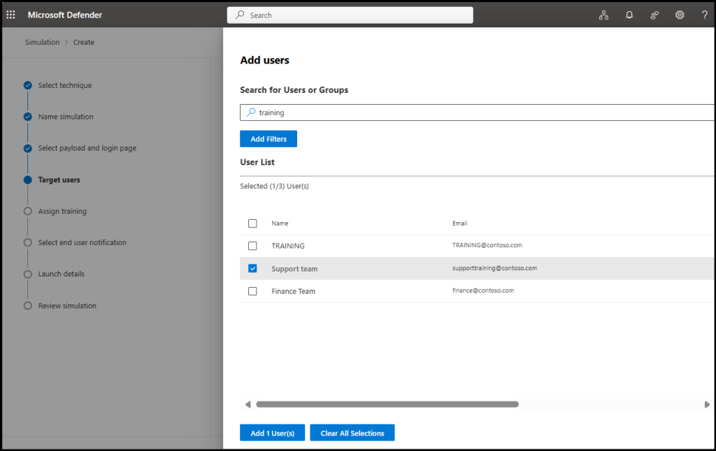 Add users for training
