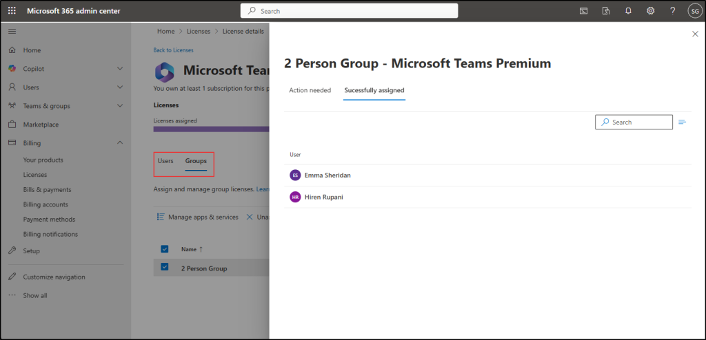 License assignment path - Microsoft 365 admin center