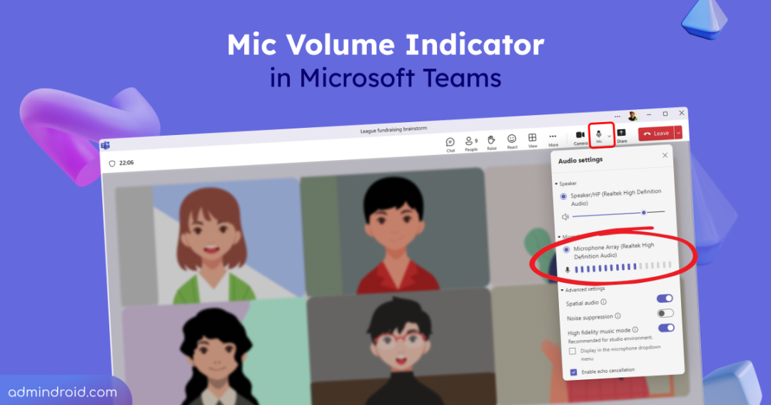 Mic Volume Indicator in Microsoft Teams 