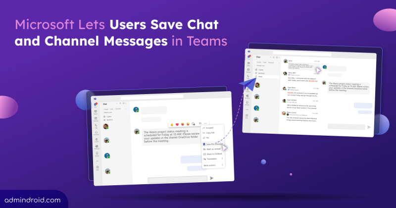 Microsoft Teams Adds Save Message Feature for Chats and Channels