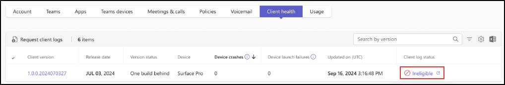 Remote Diagnostic Logs Inelligible
