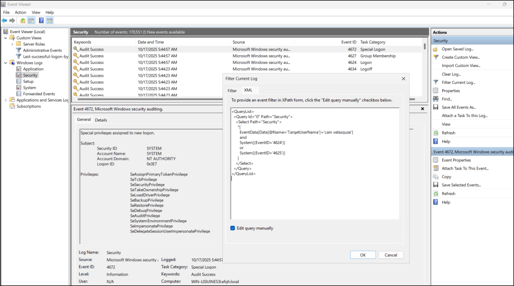 Check Event Viewer for Honey User Logon Failures