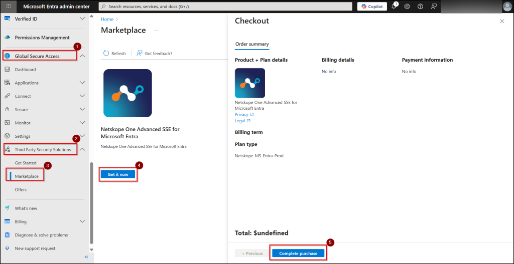 Get Netskope via GSA marketplace
