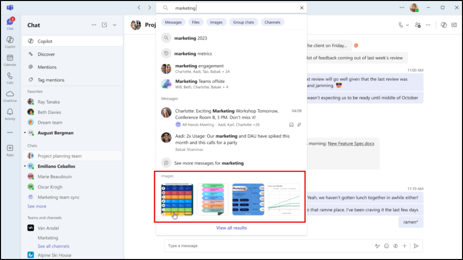 Image Search in Microsoft Teams