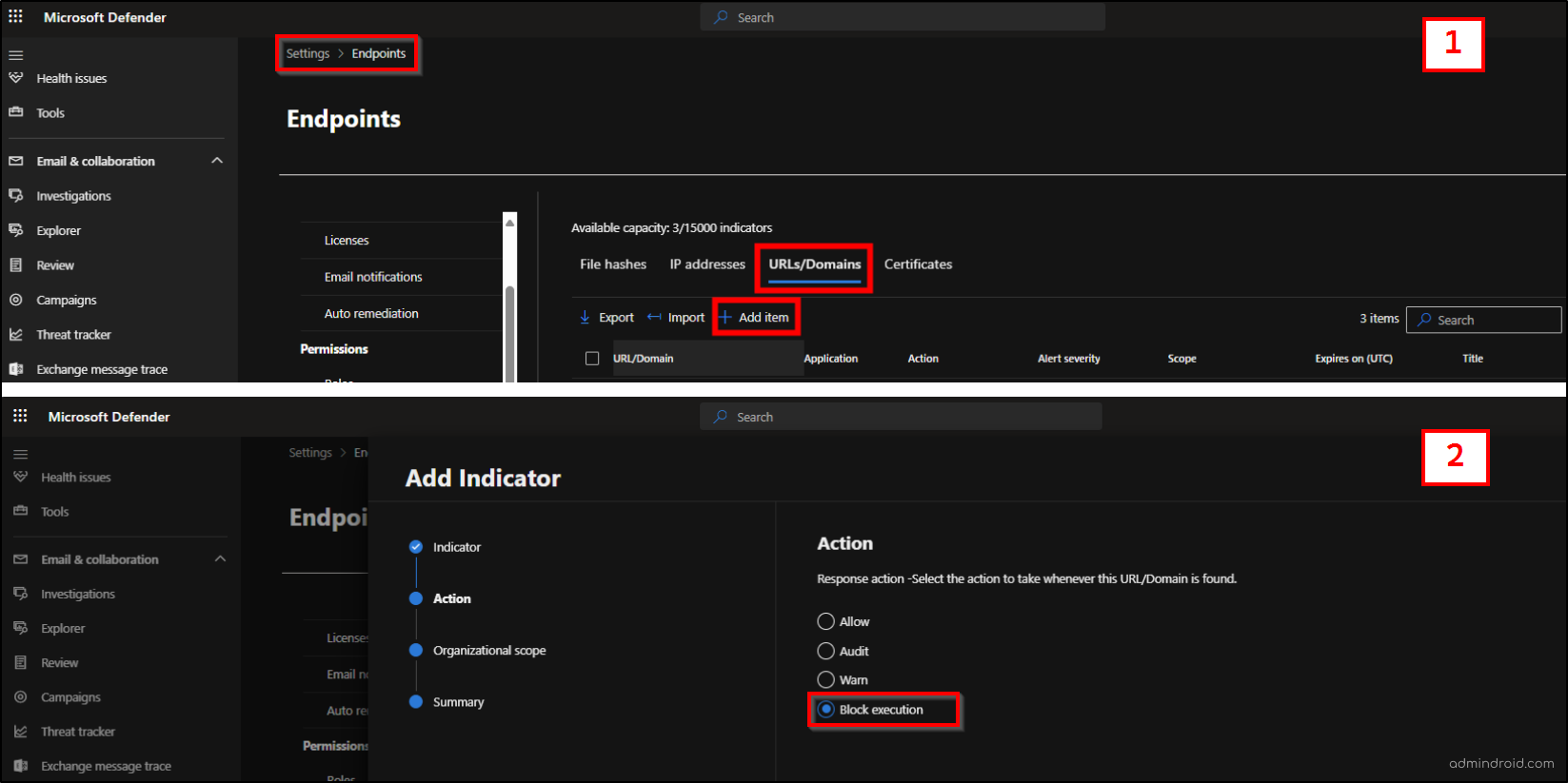 Add item to custom network indicator