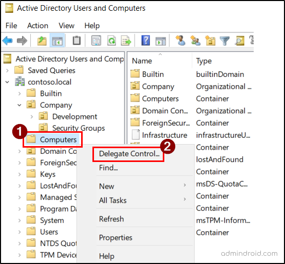 Prevent users from adding computers by delegating a Security Group to the Computers Organizational Unit