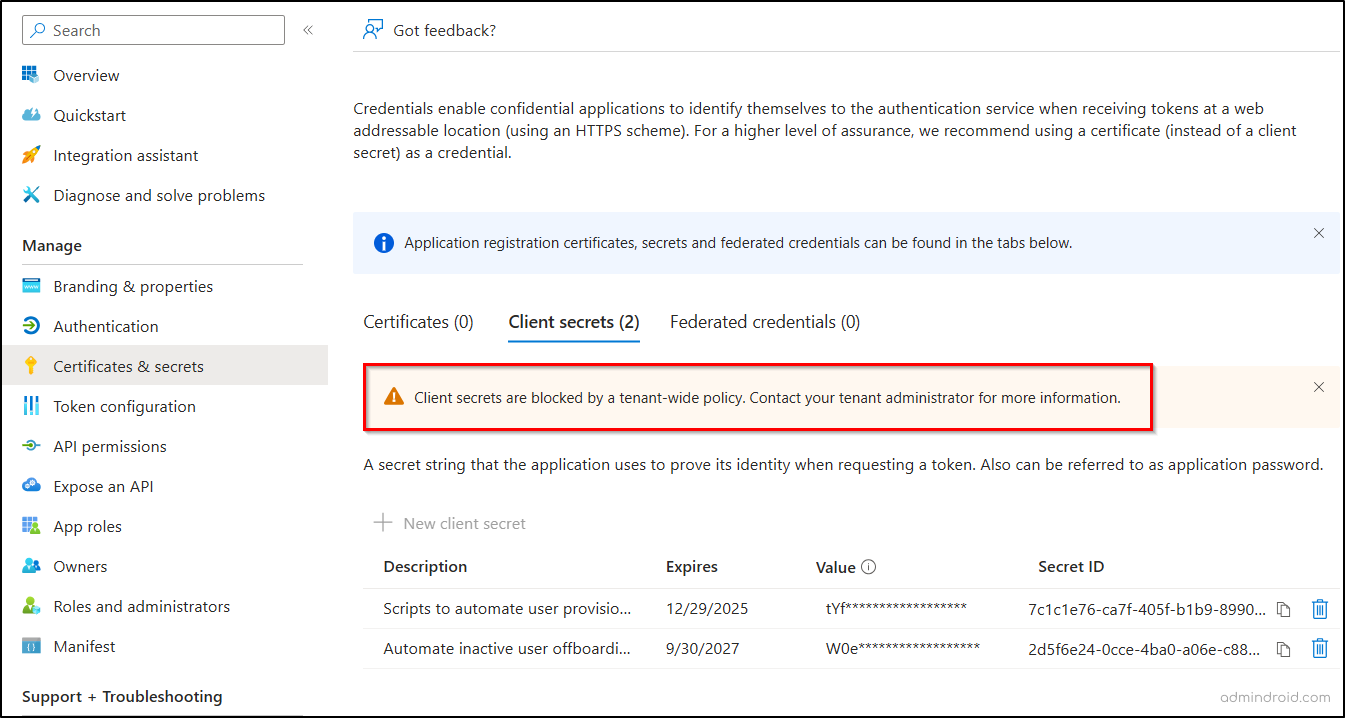 Block Password Additions in Microsoft Entra Applications
