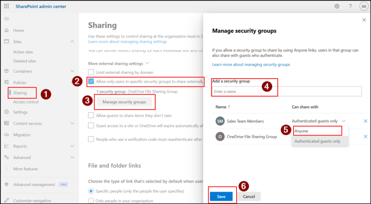 How to Restrict OneDrive External Sharing to Security Groups