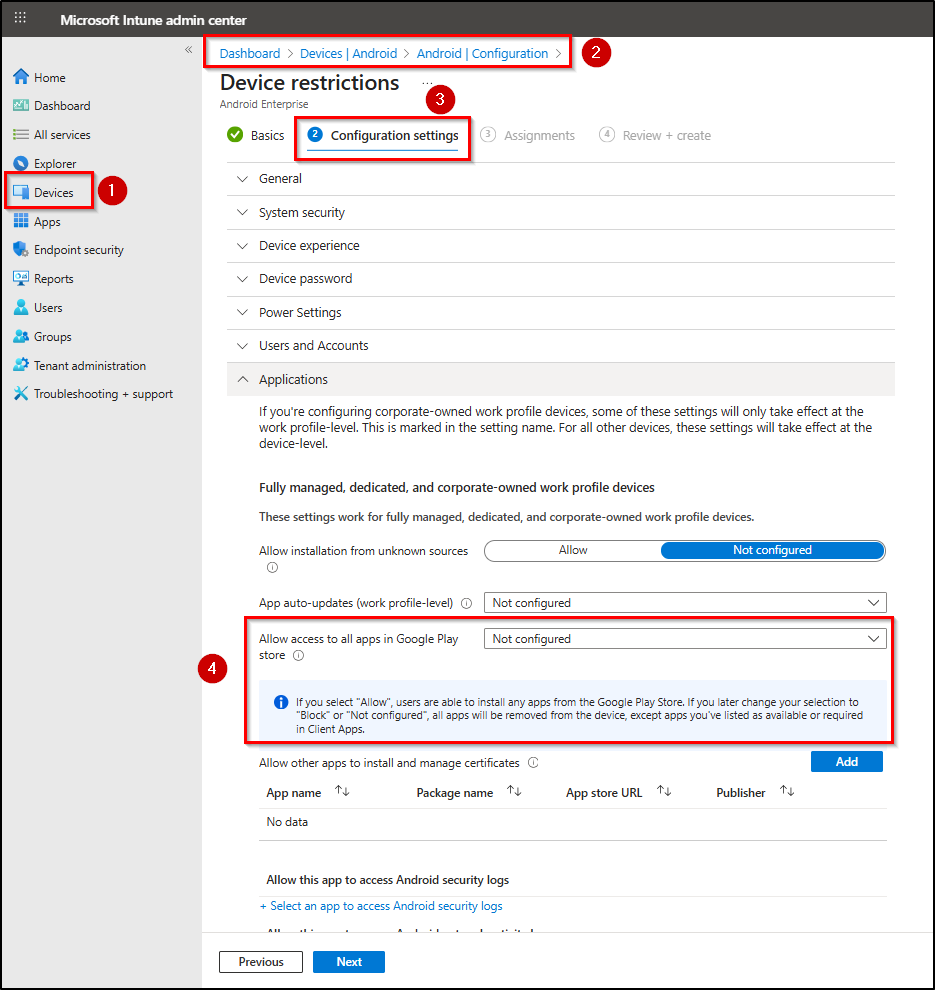 Revoke access to all apps in Google Play Store