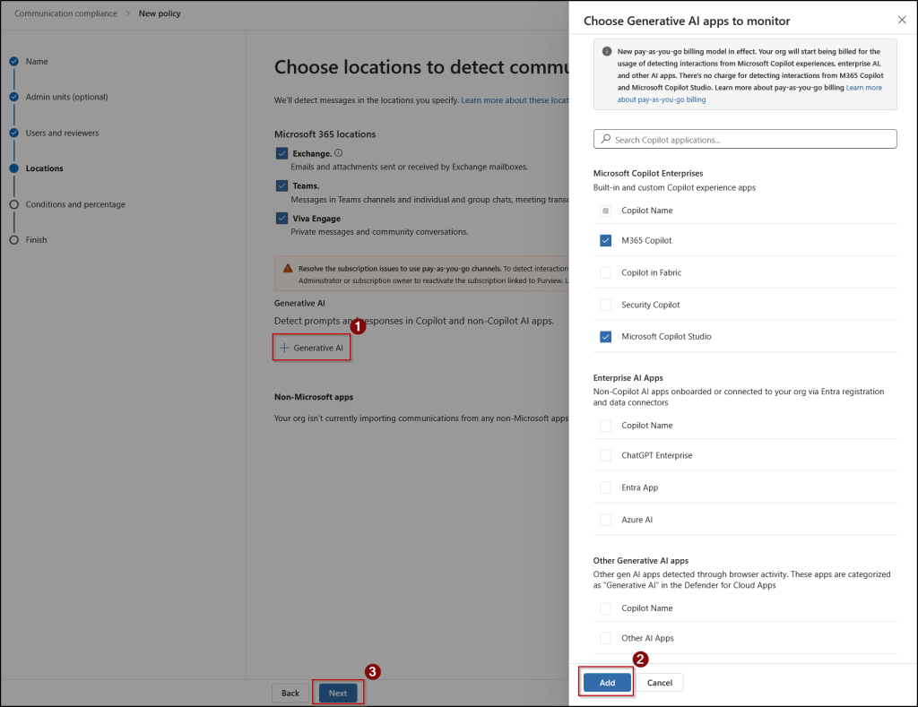 select-ai-apps-in-custom-communication-compliance-policy