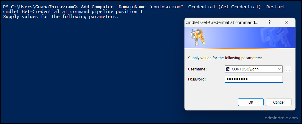 Add a Computer to a Domain Using PowerShell