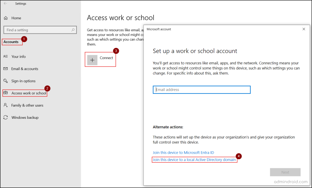Add a Windows PC to an AD Domain Using the Settings App