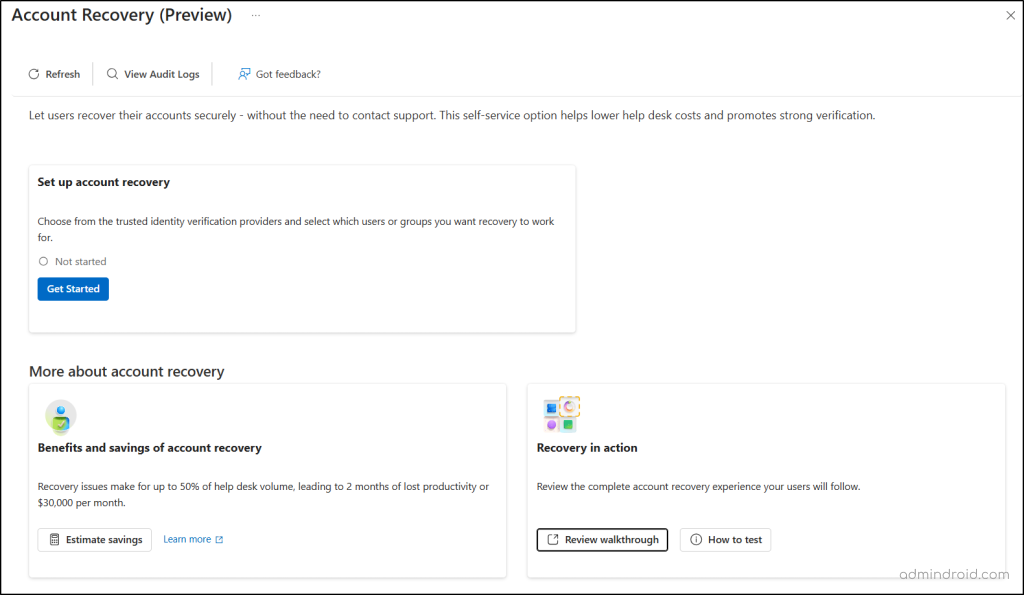 New Self-Service Account Recovery in Microsoft Entra ID