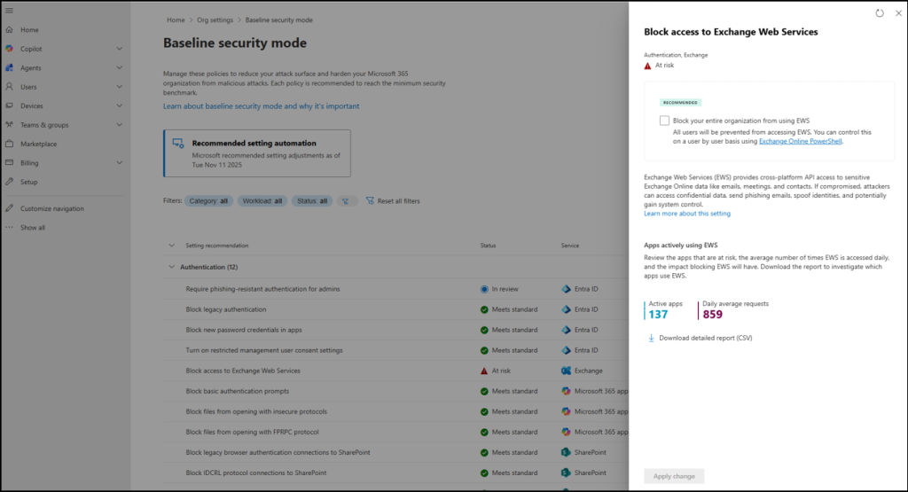 baseline-security-mode-for-ews