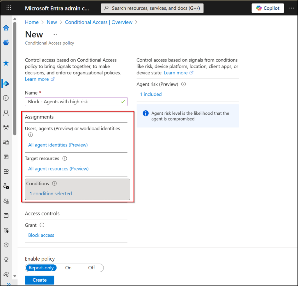 Block High Risky AI Agents in Microsoft Entra