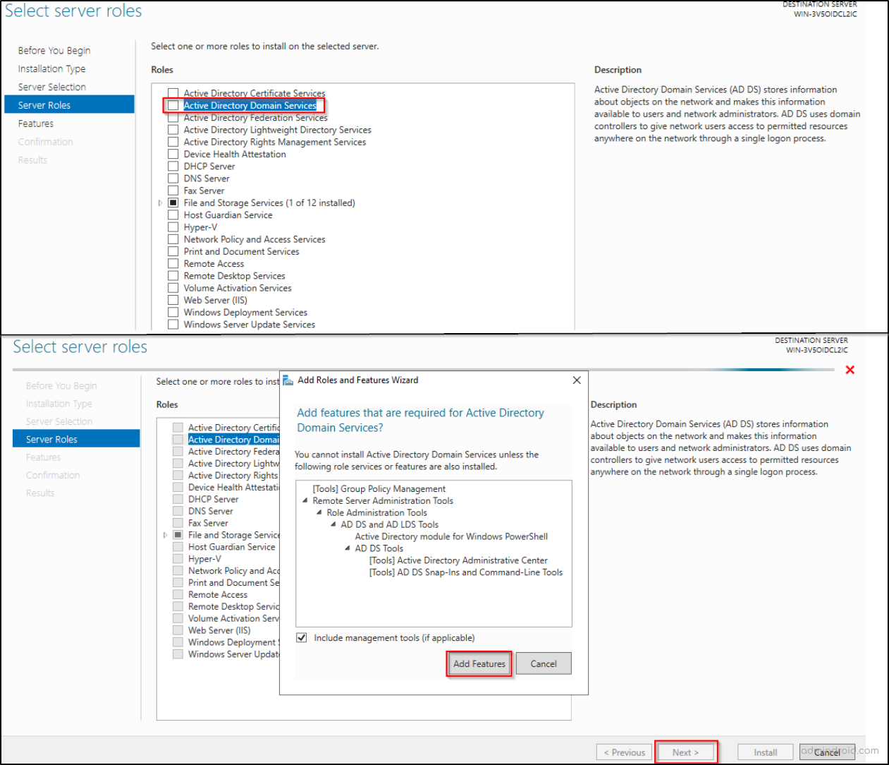 Add ADDS Roles to Create an Active Directory test environment  