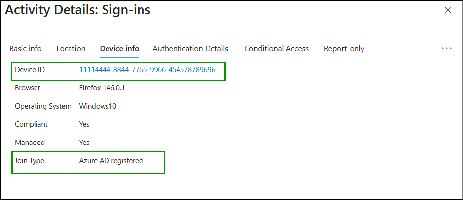Blank device id and join type fields fixed in firefox