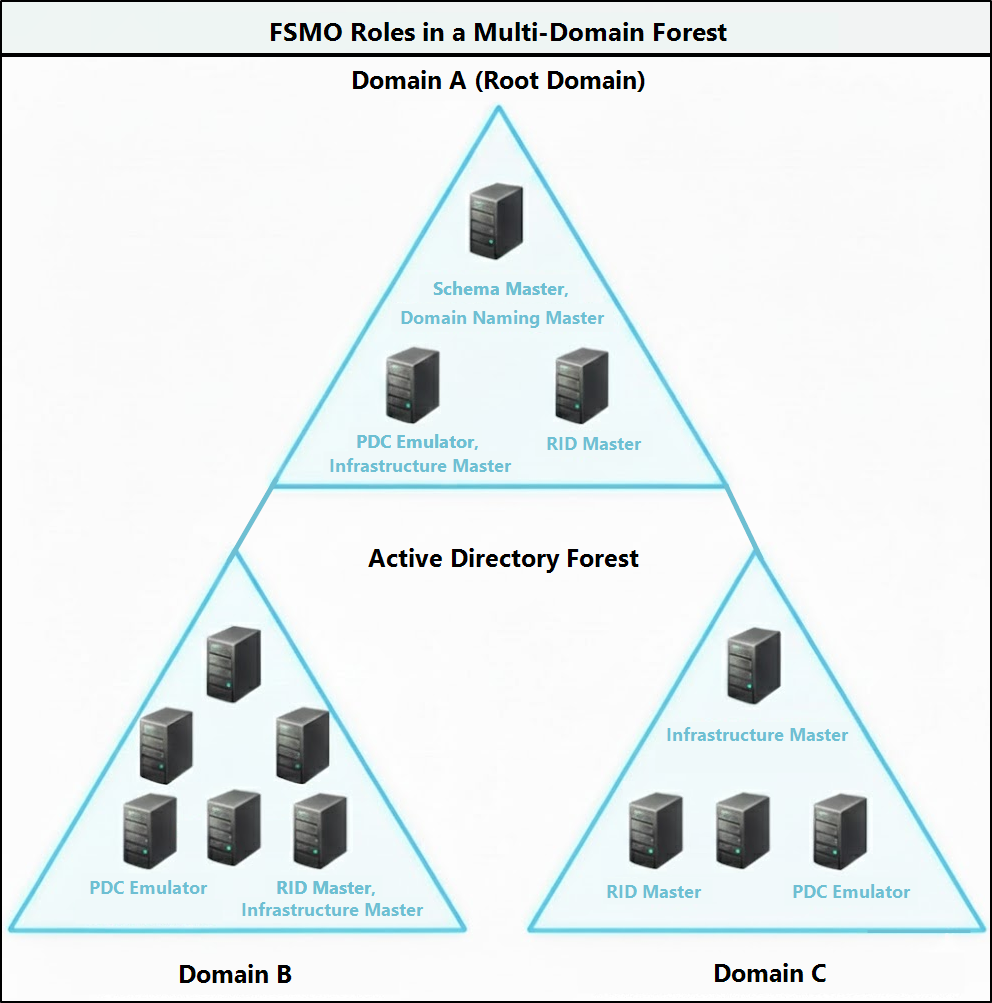 FSMO Roles in a Multi-Domain Forest