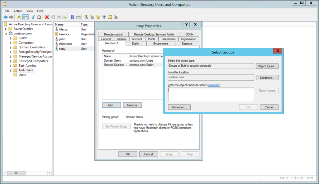 Manage Active Directory Objects