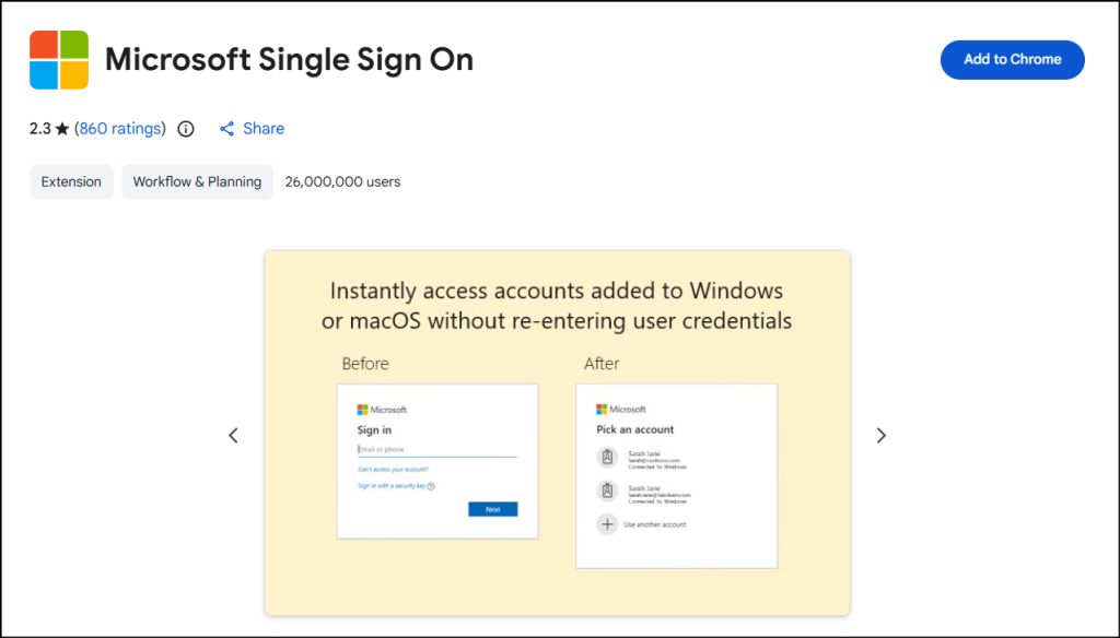 Microsoft single sign on for blank device id and join type fields