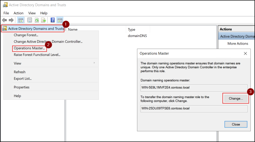 Transfer Domain Naming Master Role