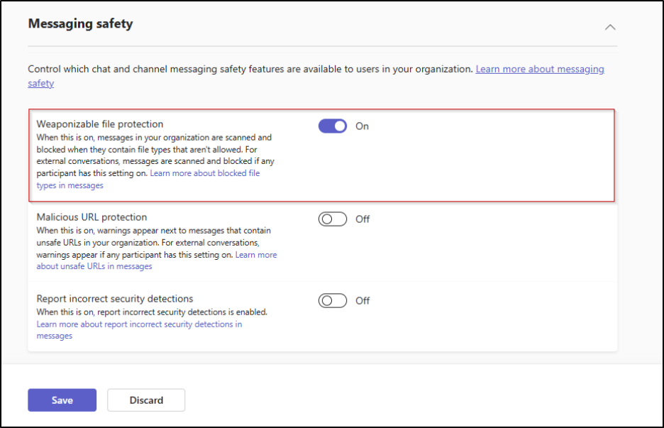 Weaponizable file protection in MS Teams