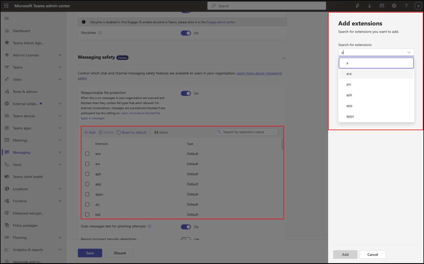 Customize file extensions blocked by Weaponizable File Protection