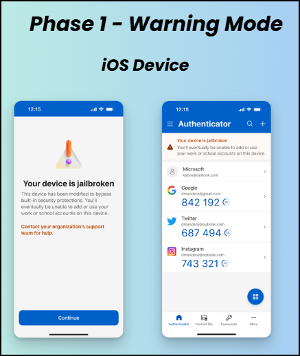 jailbroken or rooted device detection phase 1