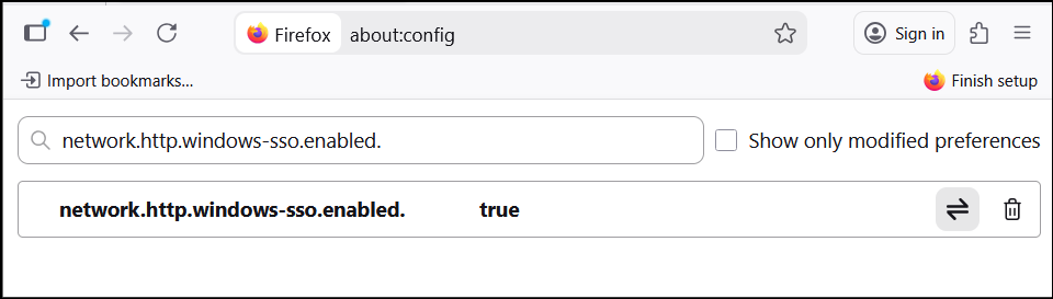 set up windos sso for mozilla firefox