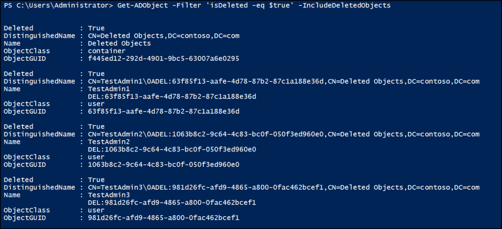 view-all-deleted-objects-powershell
