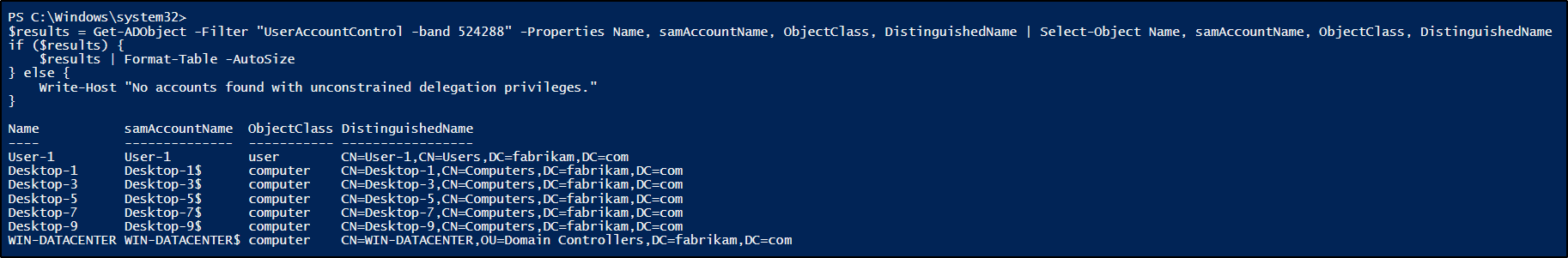 Find and Remove Unconstrained Delegation in Active Directory