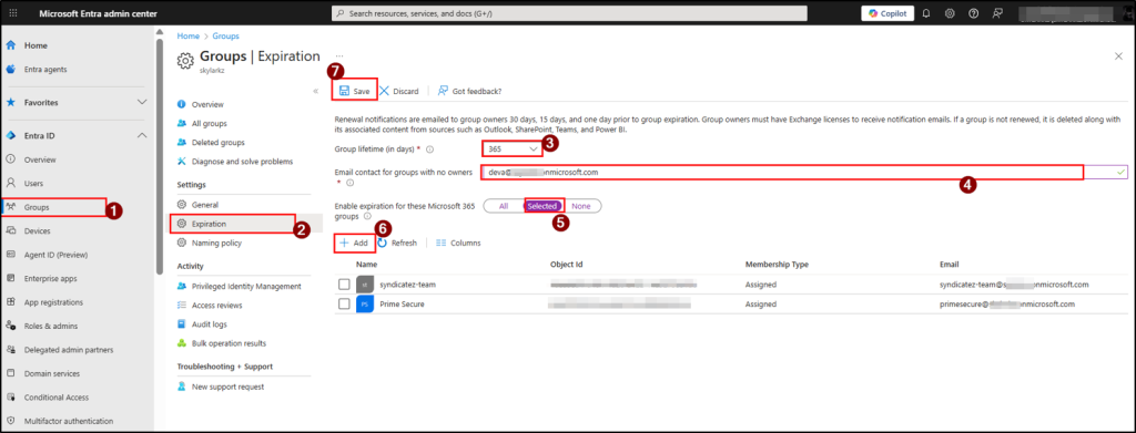 Implement group expiration policy