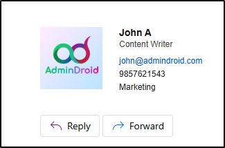 Sample Output - Signature using disclaimer
