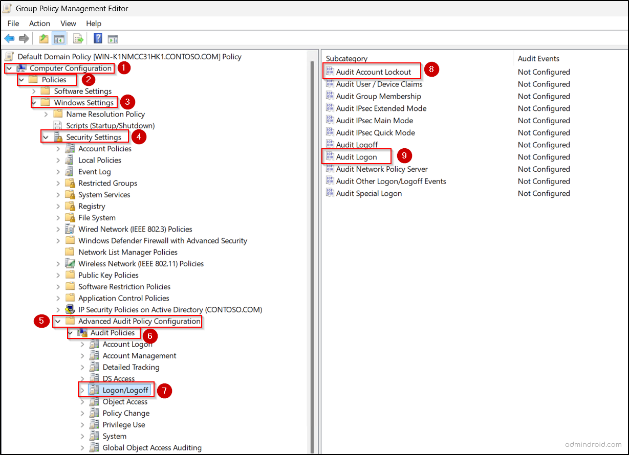 Configure Audit Policies to Find Account Lockout Source