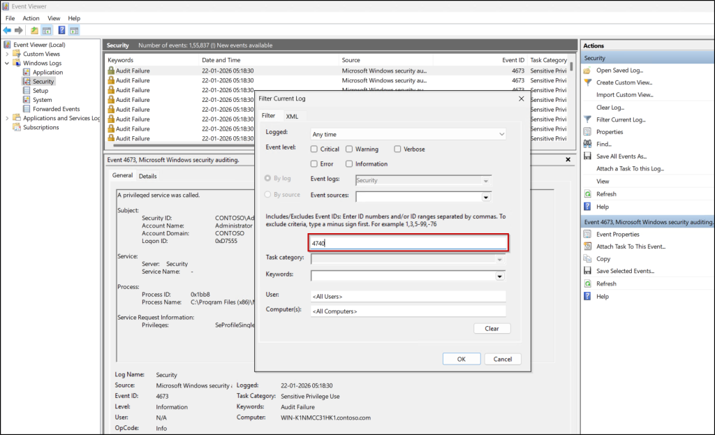 event-viewer-account-lockout-log-filter