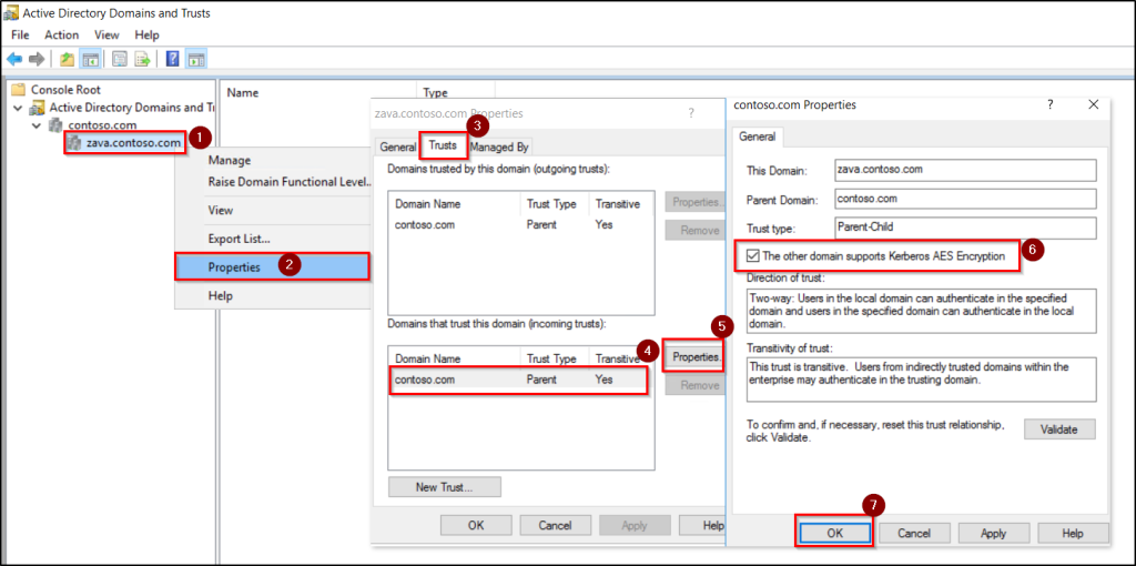Enable AES in Domain Trusts