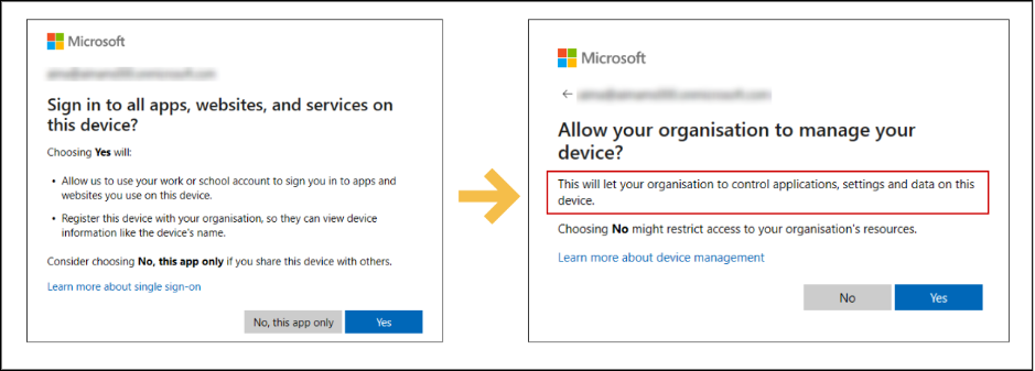 Behavior Based on MDM Enrollment Configuration 