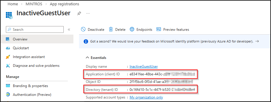 App-registration-power-automate-inavtive-guest-management-m365