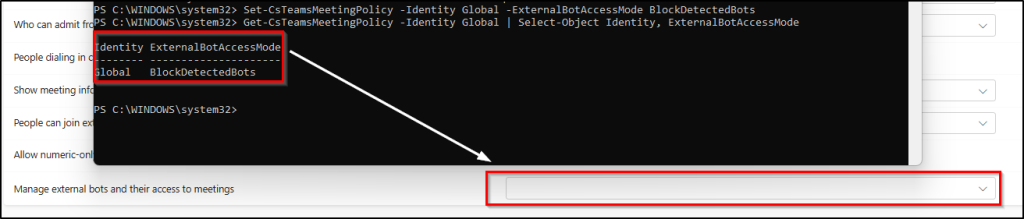 Block External Meeting Bot Using PowerShell