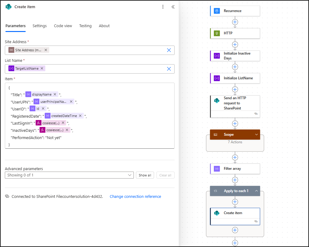 Create list of inactive guest user in Microsoft 365 via Power Automate