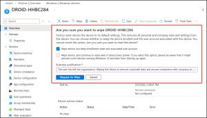 Setup Intune Device Wipes with Multi Admin Approval