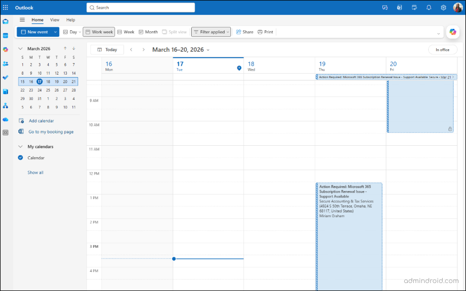 Calendar Phishing Attack