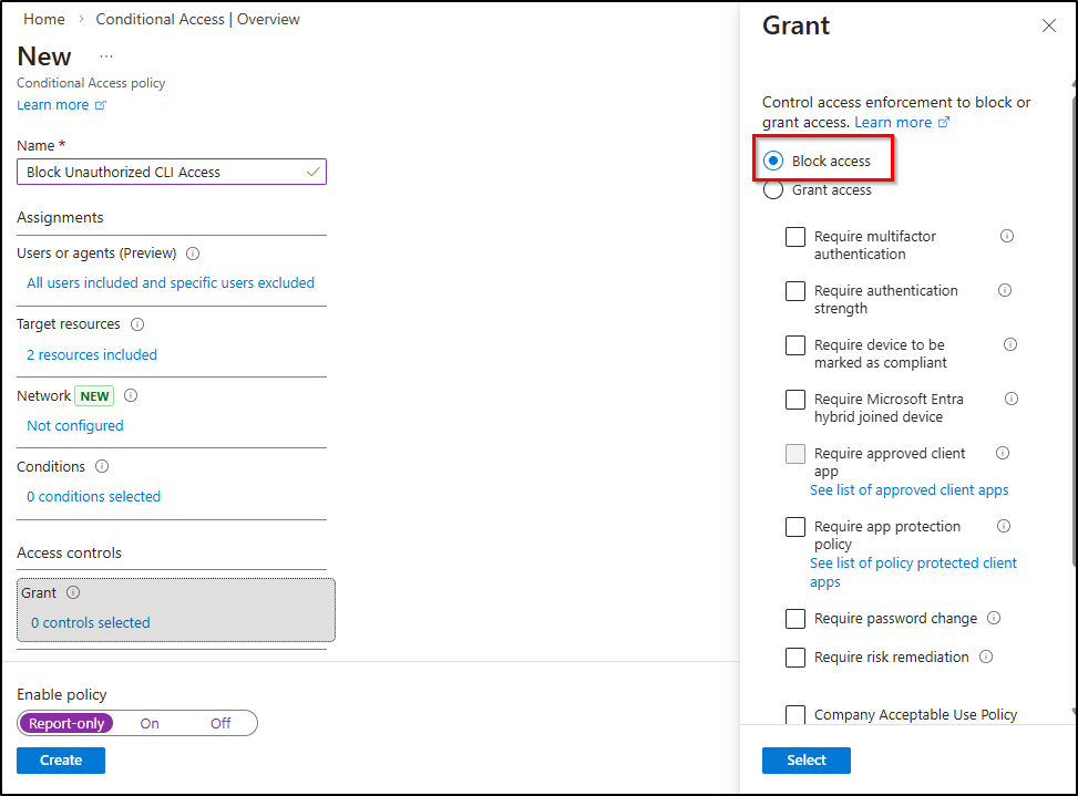 Restrict CLI tools via CA policy
