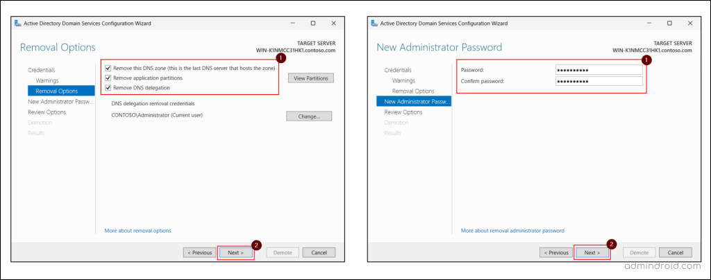 Rmoval Option and Admin Password