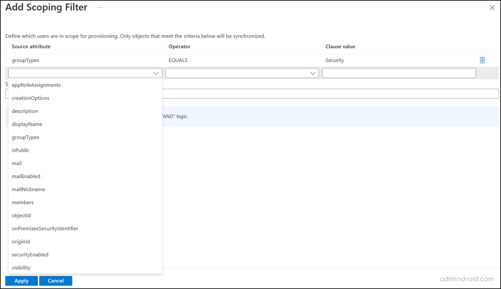 Add Group Scoping Filter in Cross-Tenant Sync