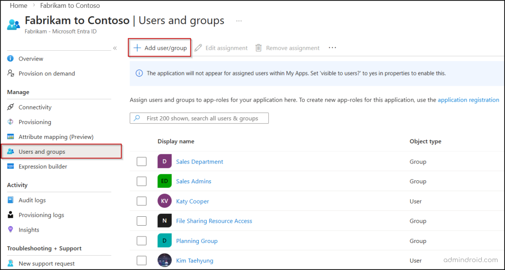 Add Groups Assignment Cross-Tenant Sync