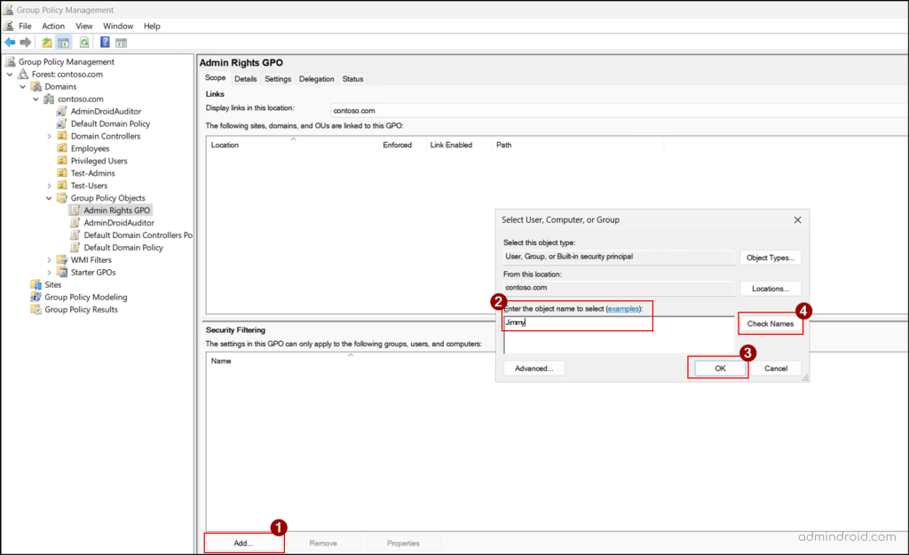 Apply Filters for GPO in Active Directory