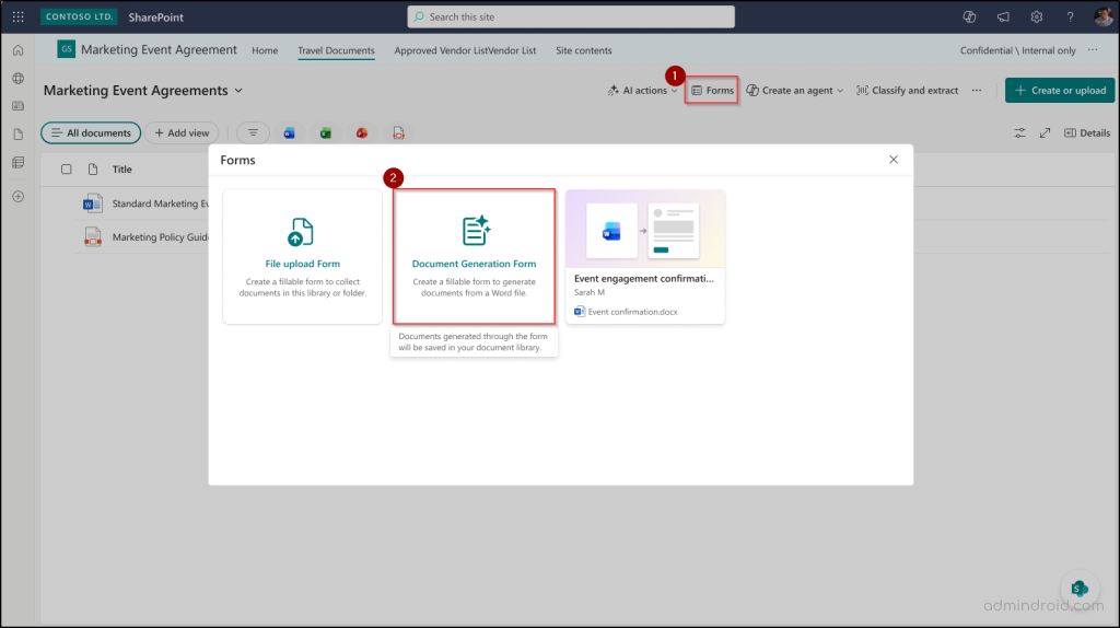 Create a SharePoint Form From a Document Template