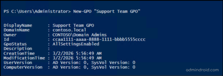 Create GPO in Active Directory Using PowerShell